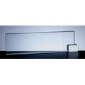 Jade Glass Name Plate w/ Chrome Rectangle Corner Holder (10"x3")